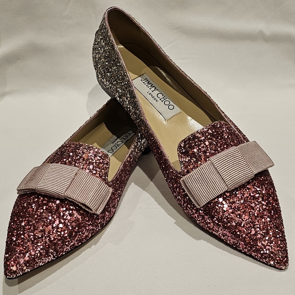 Jimmy Choo Glitter Gala Flats